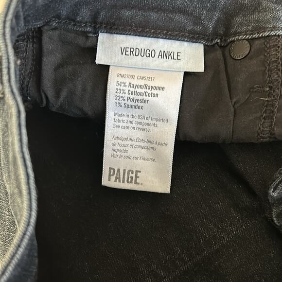 Paige  Verdugo Ankle washed black Denim Jeans - Picture 8 of 13